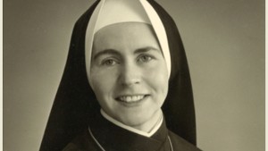 Mary as a sister at the Religious of the Sacred Heart of Mary convent in Santa Barbara, California.