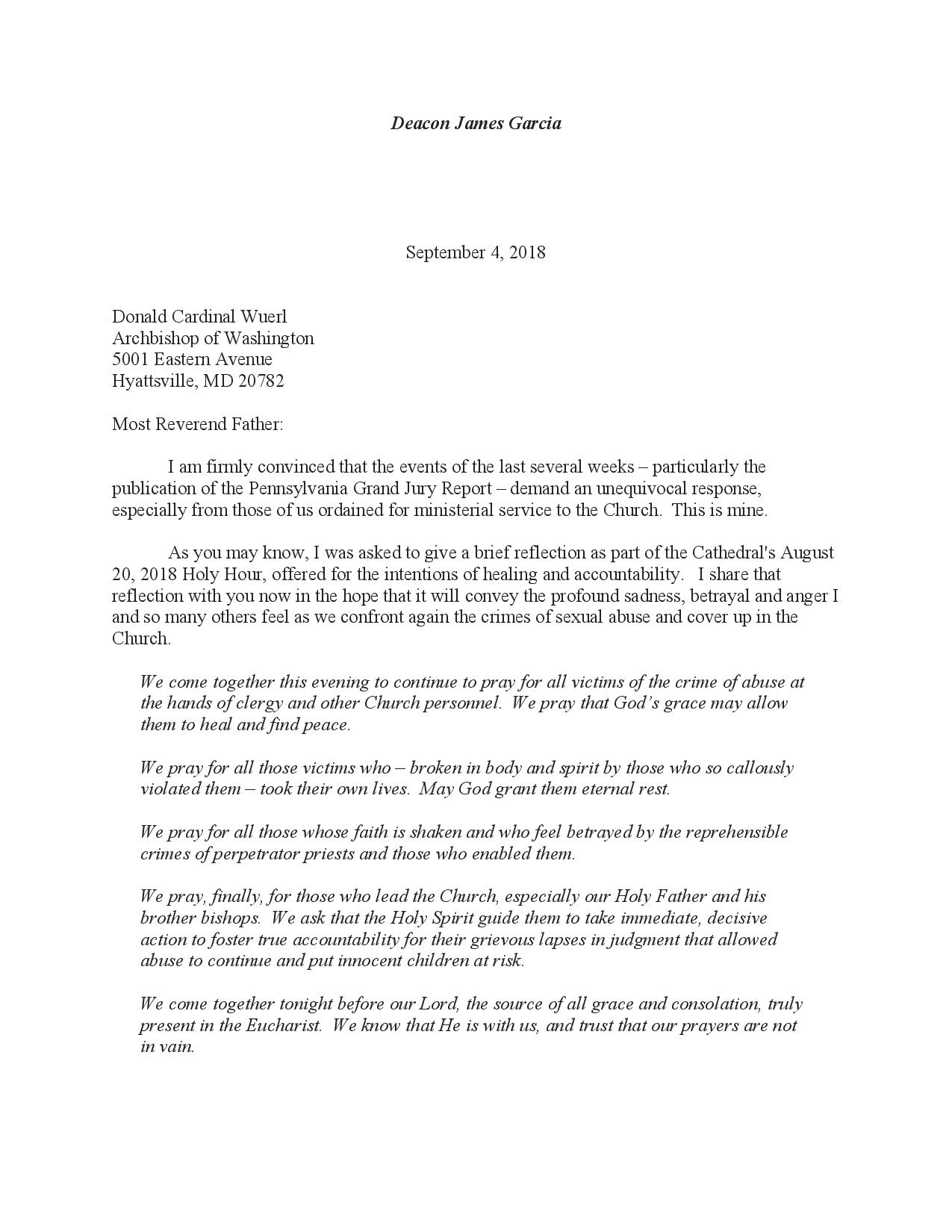 D.C. Deacon Calls on Wuerl to Resign - The Worthy Adversary